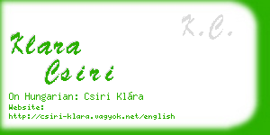 klara csiri business card