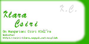 klara csiri business card